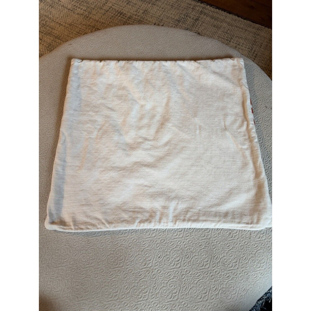 Pottery Barn Orange Geometric  pillow cover 20” X 20” decorative Square Zip - Picture 3 of 4